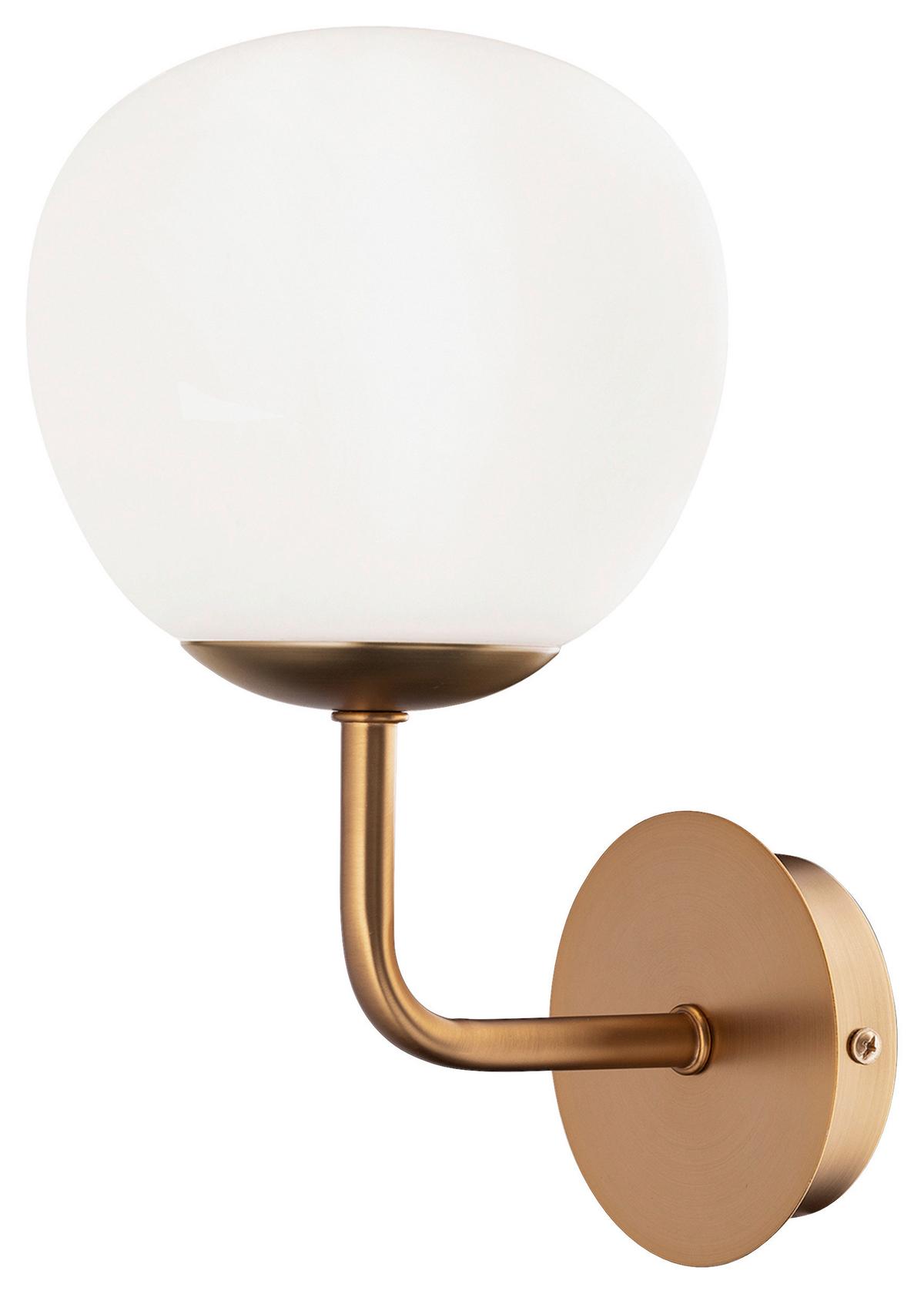 Wandleuchte Erich - Messingfarben/Weiß, Trend, Glas/Metall (15/27/19cm) - MAYTONI