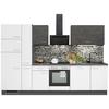 Küchenzeile Ip1200 mit Geräte B: 310 cm Weiß/Grau - Graphitfarben/Weiß, Basics, Holzwerkstoff (310cm) - Impuls