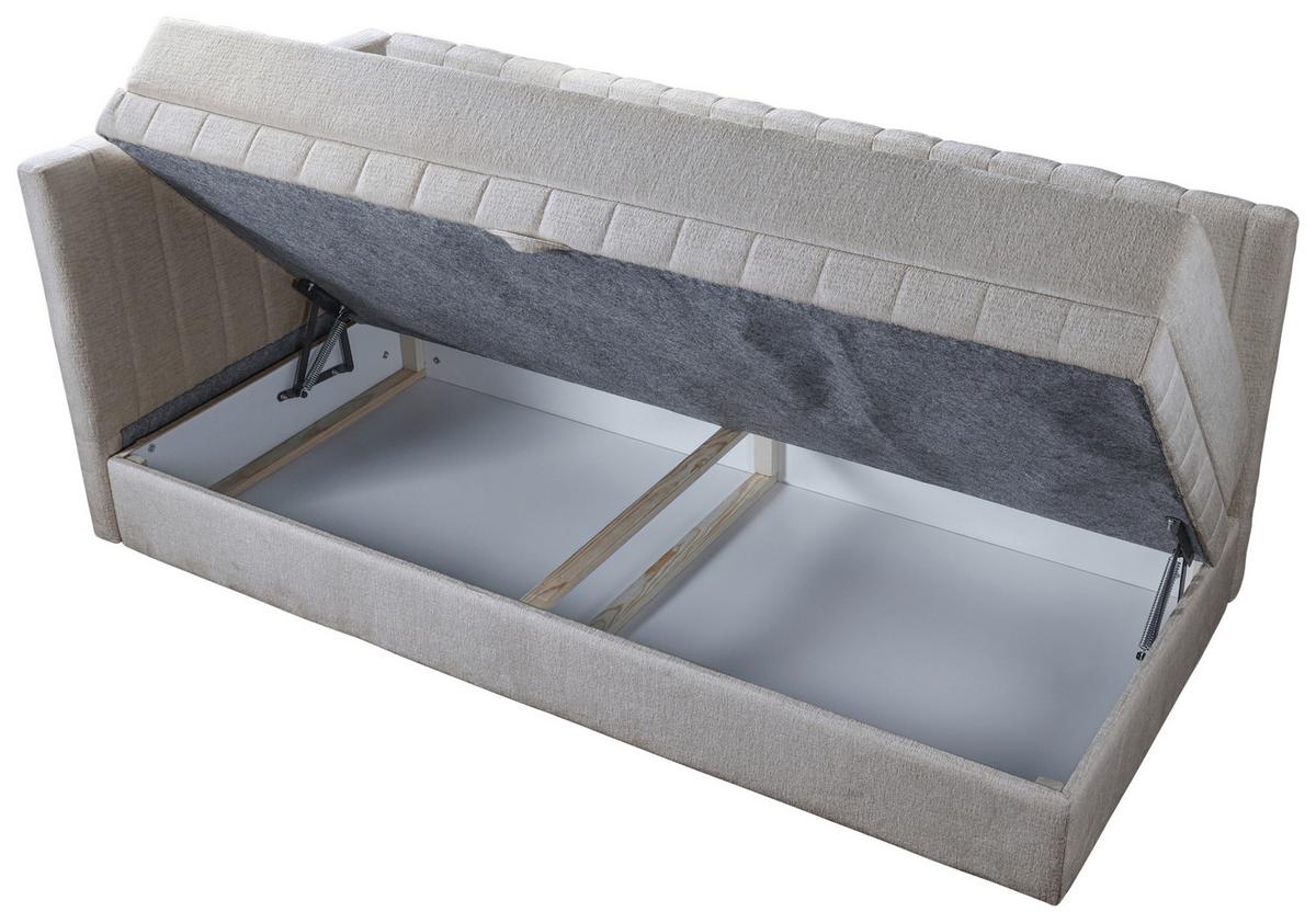 Schlafsofa Roma, Hellgrau B: 212 Cm - Hellgrau/Schwarz, Design, Holz/Holzwerkstoff (212/83/99cm) - MID.YOU