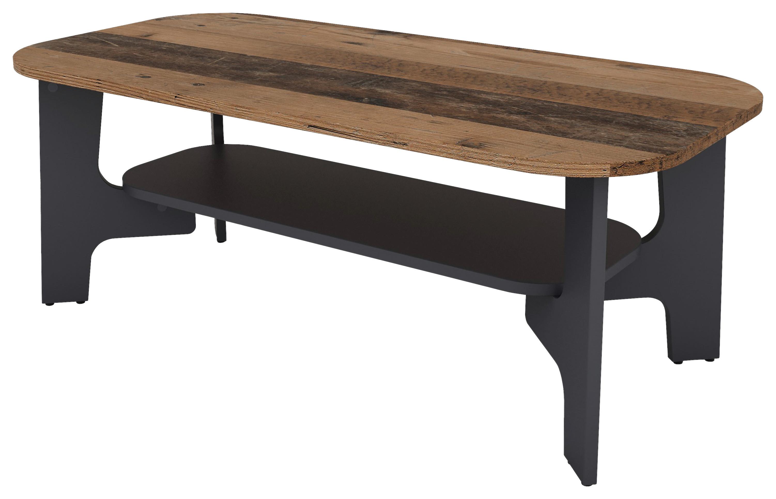 Couchtisch Jonny Graphitfarben/Alteiche Dekor - Alteiche/Graphitfarben, KONVENTIONELL, Holzwerkstoff (110/55/42,5cm) - MID.YOU