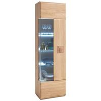 Vitrine Bologna B: 60 Cm Teilmassiv Eichefarben - Eichefarben, Design, Glas/Holz (60/208/38cm) - Livetastic