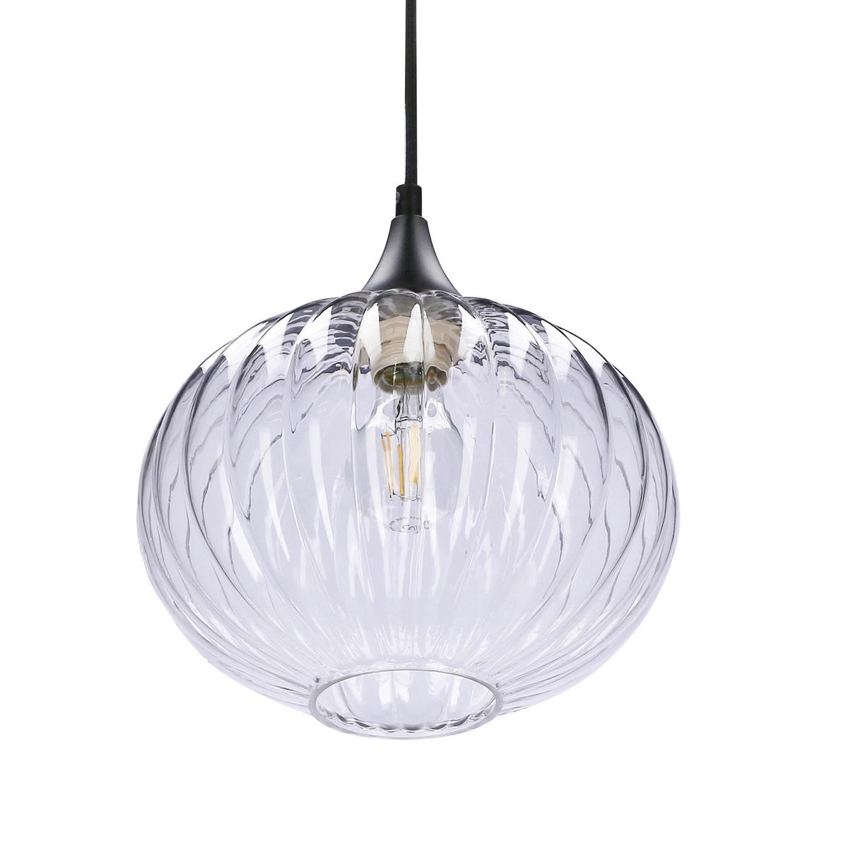 Pendelleuchte 50101276 Exeter - Schwarz, Design, Glas/Metall (24/24/90cm)