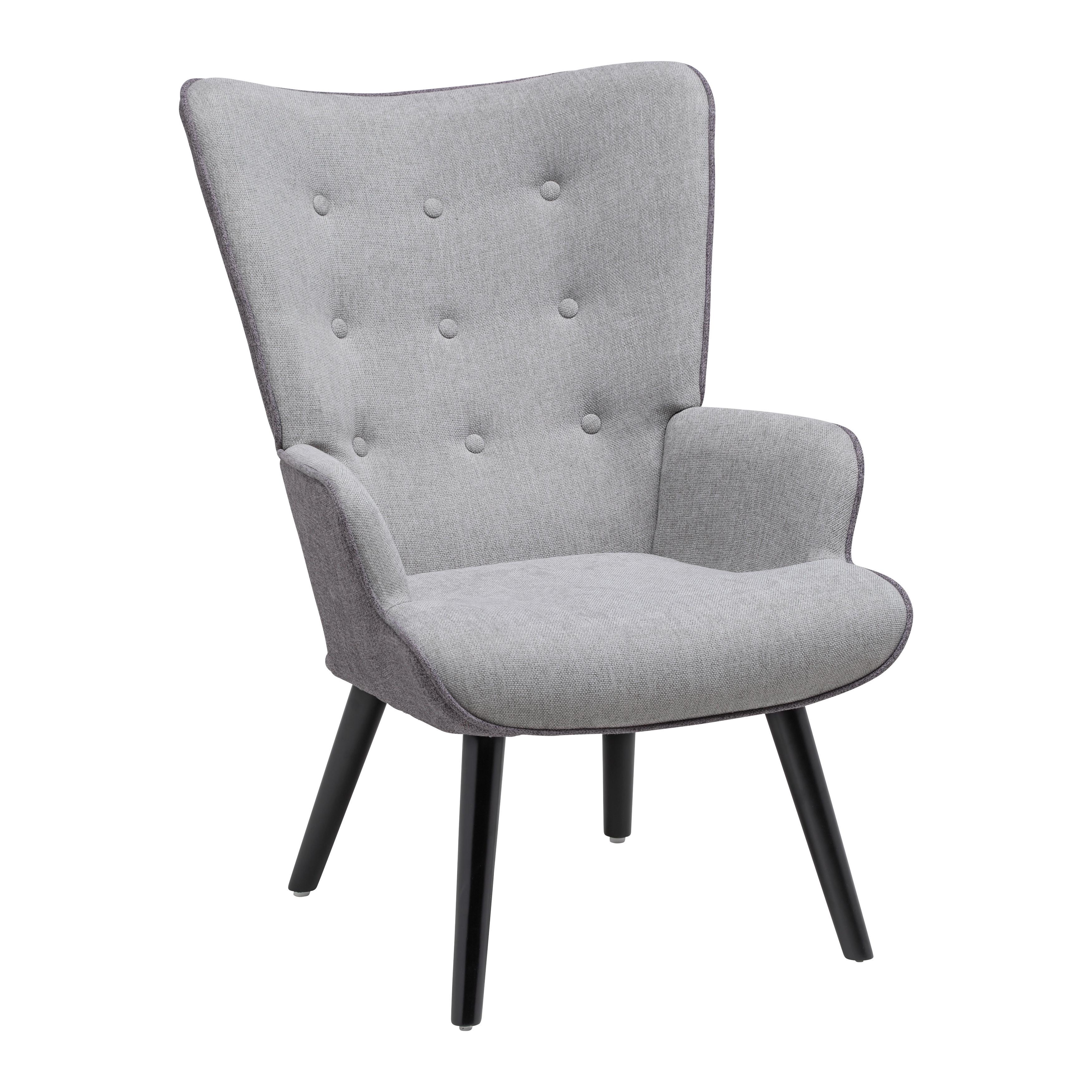 Relaxačné kreslo sivé CHESTER - čierna/svetlosivá, Modern, kov/drevo (66/94/74cm) - Mömax