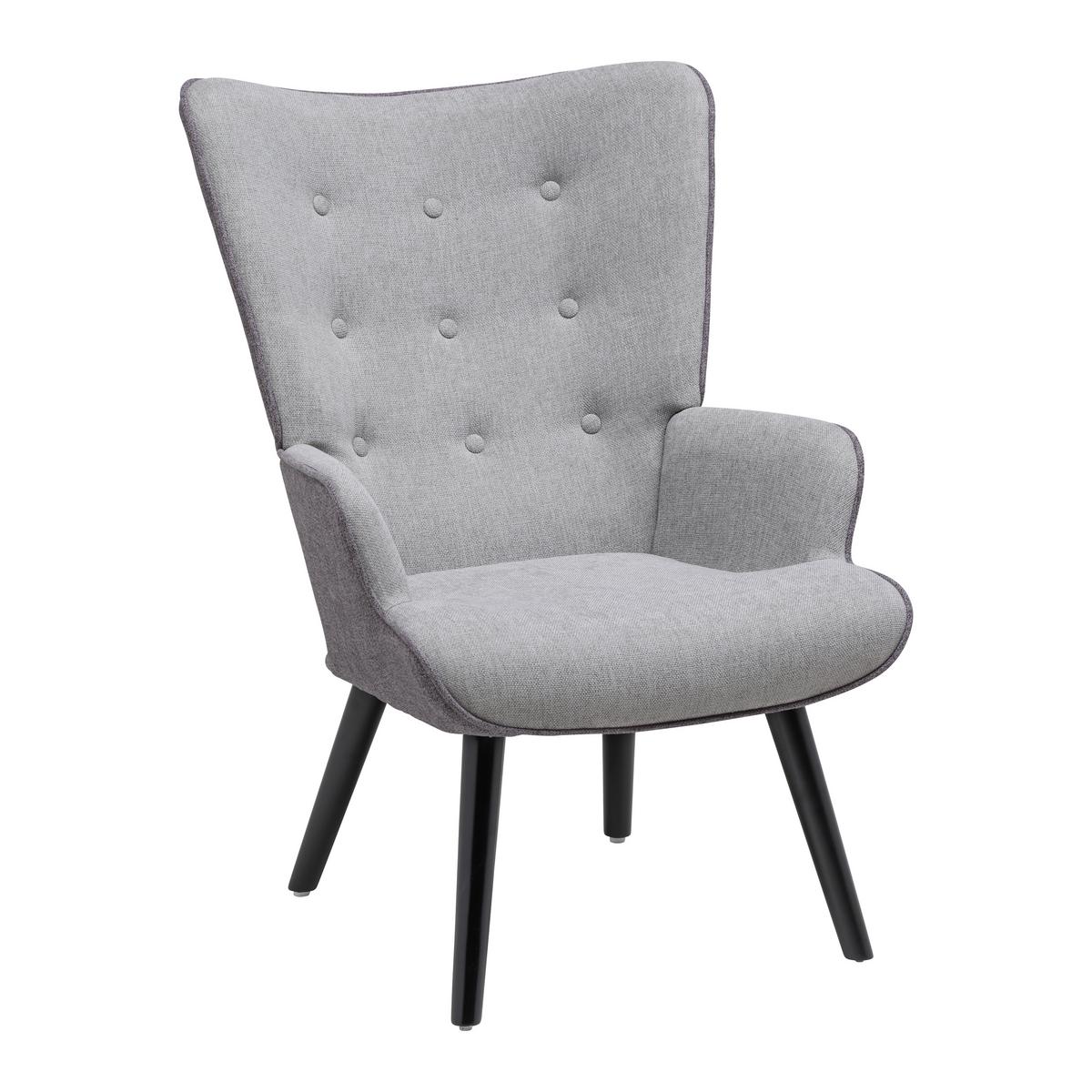 Relaxačné kreslo sivé CHESTER - čierna/svetlosivá, Modern, kov/drevo (66/94/74cm) - Mömax