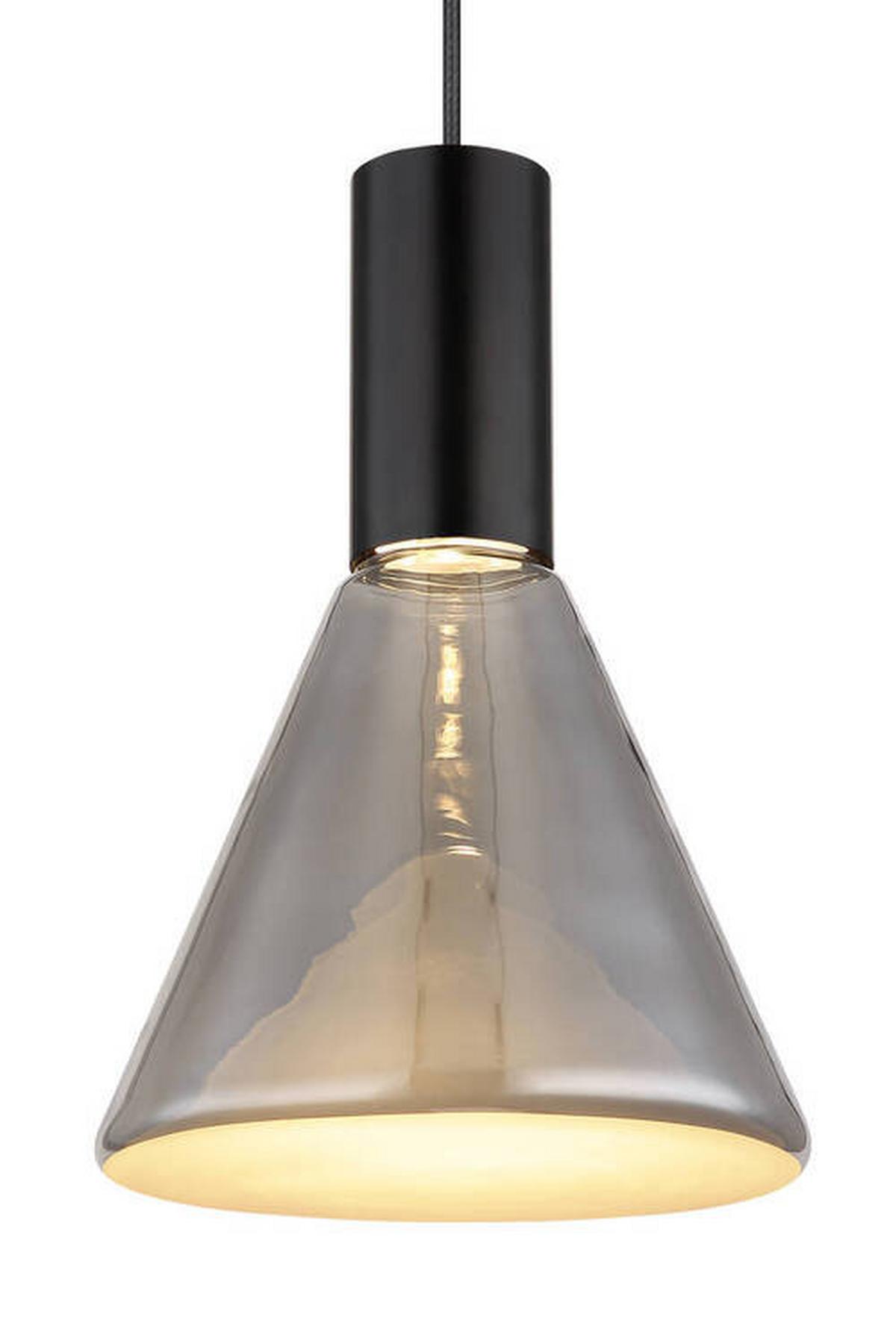 LED-Hängeleuchte 15741h1 - Schwarz, Design, Glas/Metall (17/150cm) - Globo