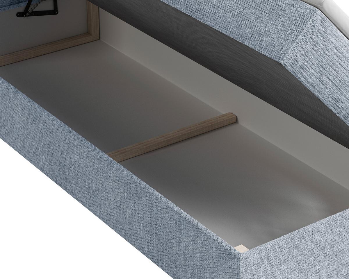 BOXBETT Oslo Blau 140x200cm - Blau/Schwarz, MODERN, Holz/Kunststoff (140/200cm) - MID.YOU