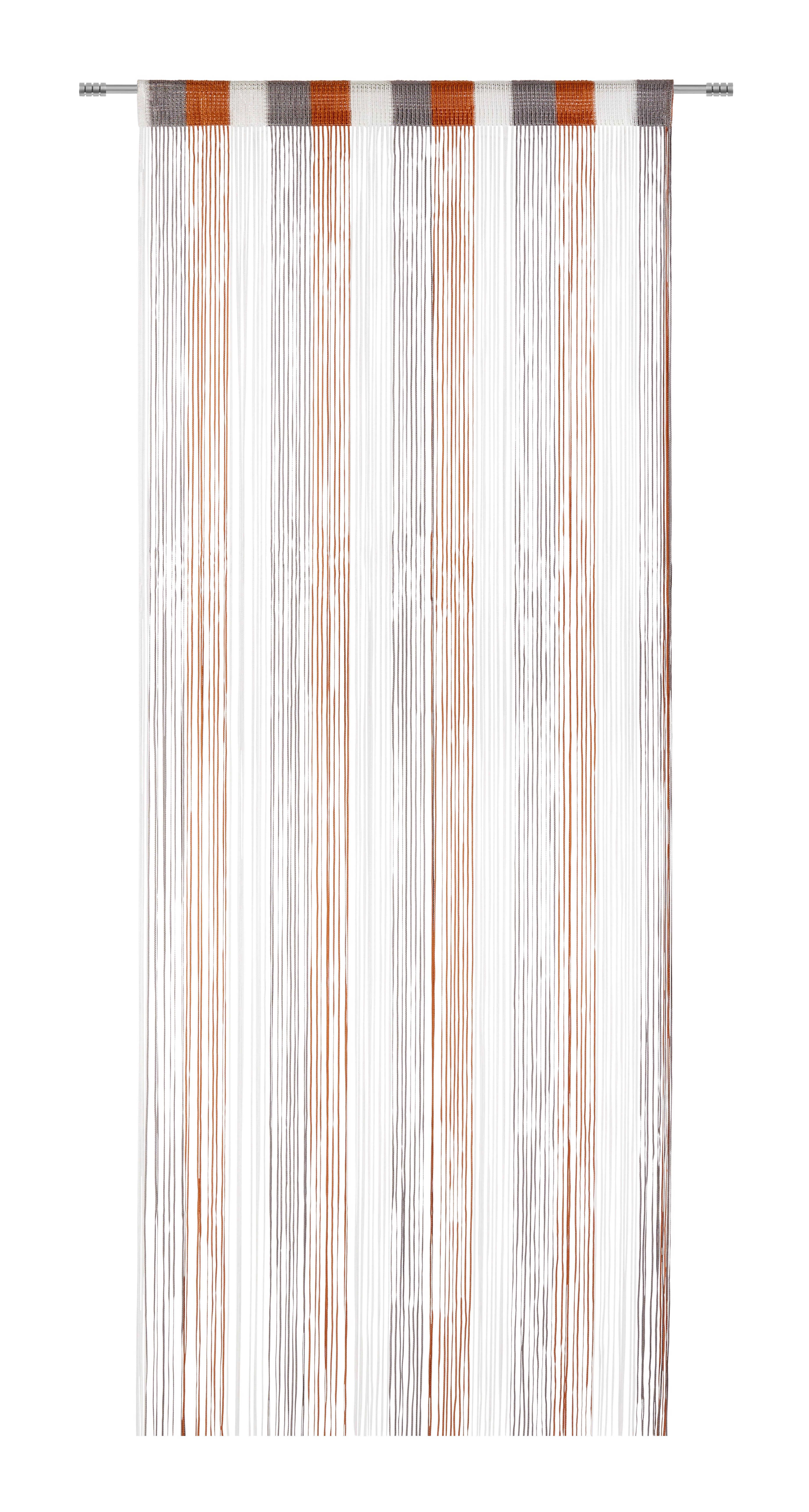 Fadenvorhang + Stangendurchzug Rita 90x245 Cm Anthrazit/terra - Anthrazit/Terracotta, KONVENTIONELL, Textil (90/245cm) - Luca Bessoni