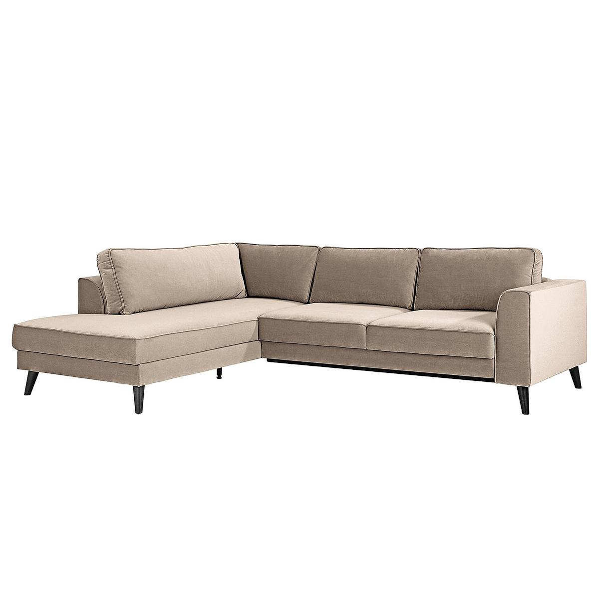 Eckschlafsofa Lumber Jack Hellgrau S: 203x264 cm - Wengefarben/Hellgrau, MODERN, Textil (203/264cm) - Trendmanufaktur