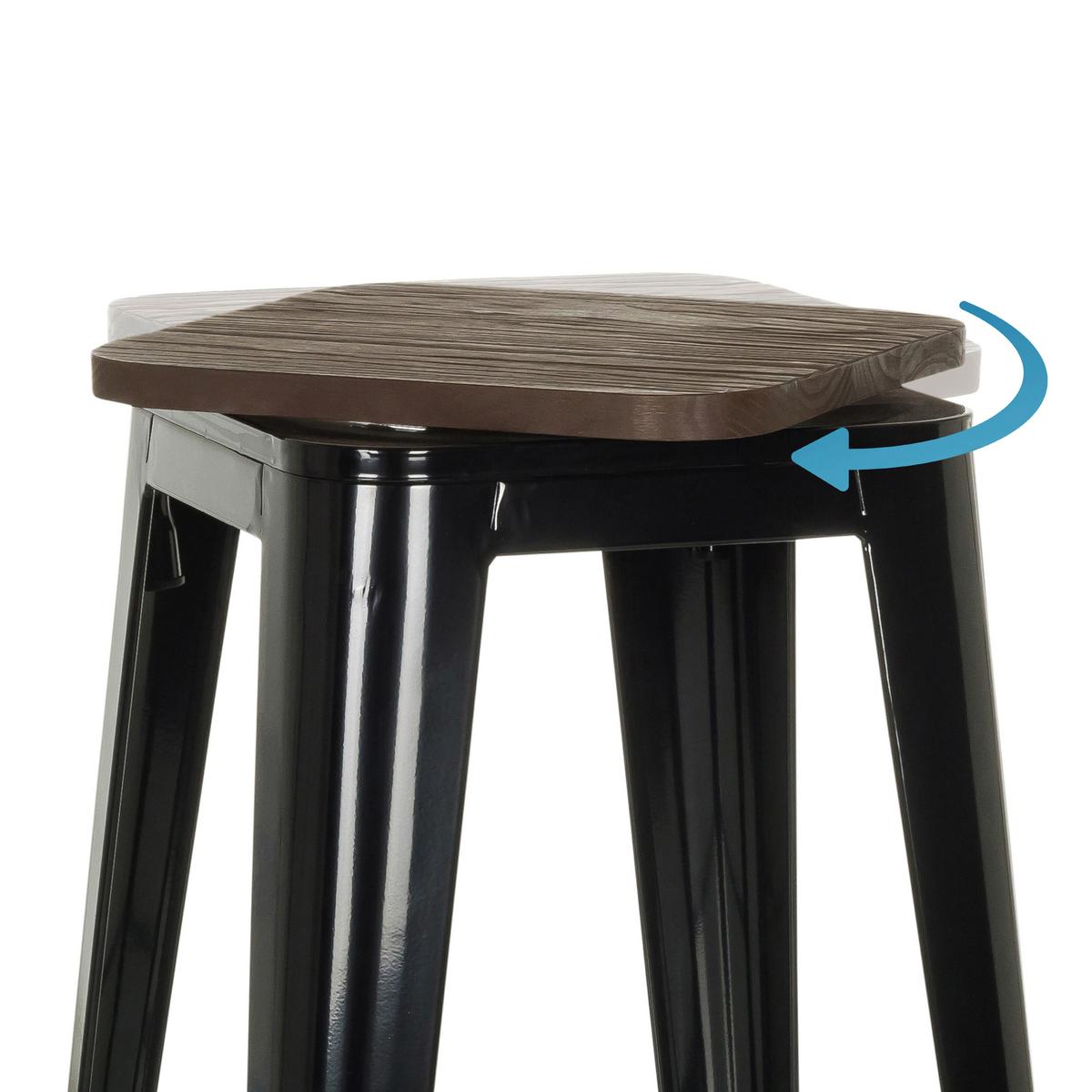 Barhocker Vantaggio High Schwarz B: 44cm - Schwarz, MODERN, Holz/Metall (44/77/44cm) - MID.YOU