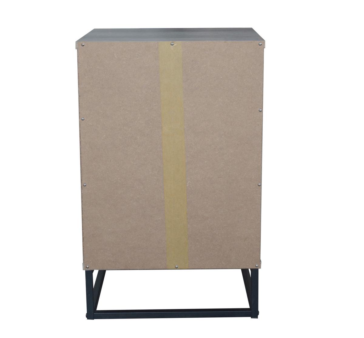 Nachttisch Graubraun/Multico. B: 39,5 cm - Graubraun/Multicolor, Design, Holzwerkstoff/Metall (39,5/62/38cm) - Livetastic