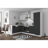 Eckküche Pn 80 mit Geräten 175x275 cm Graphit/Weiß - Graphitfarben/Weiß, Trend, Holzwerkstoff (175/275cm) - Pino