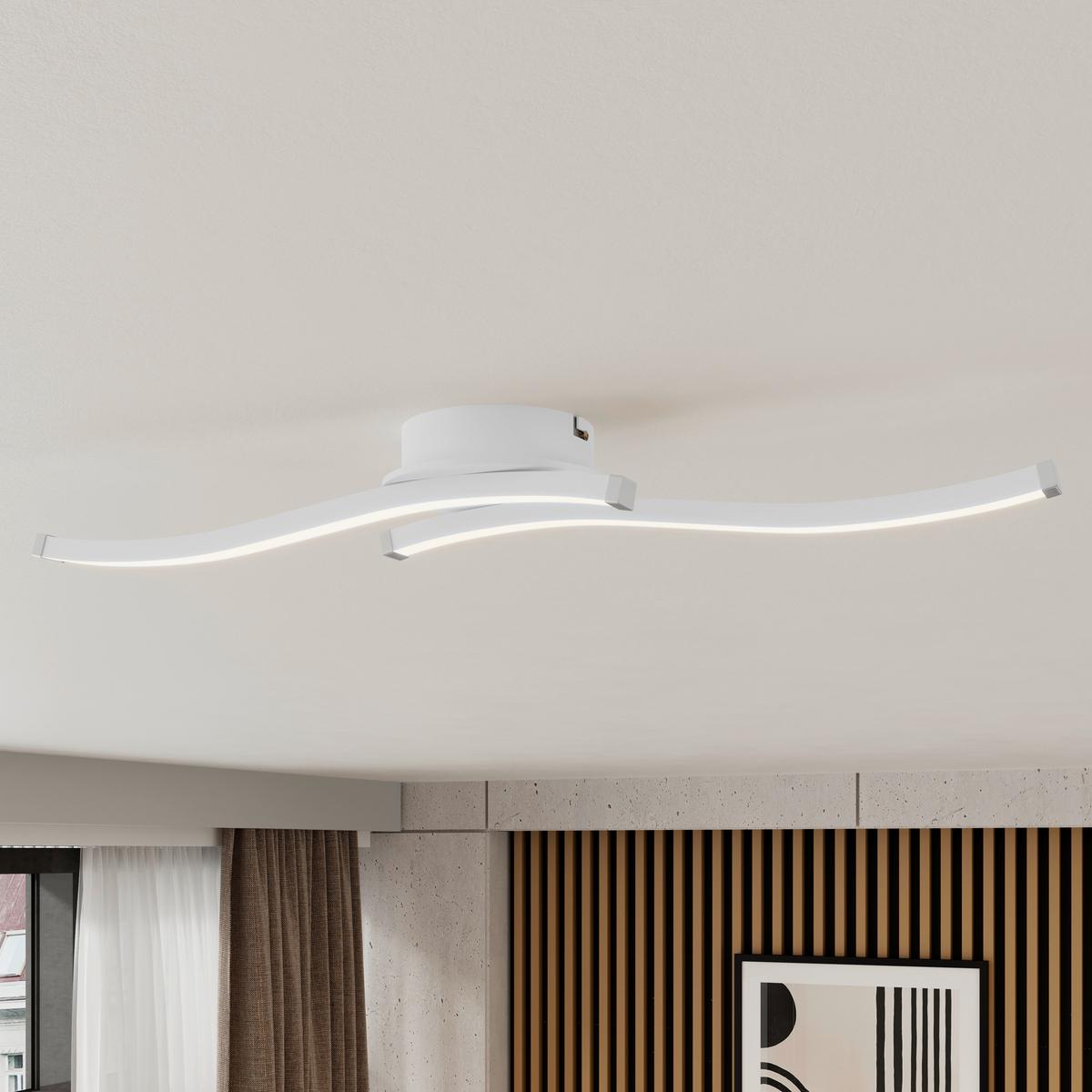 LED-Deckenleuchte Charlie - Chromfarben/Weiß, Basics, Kunststoff/Metall (12cm) - Luca Bessoni