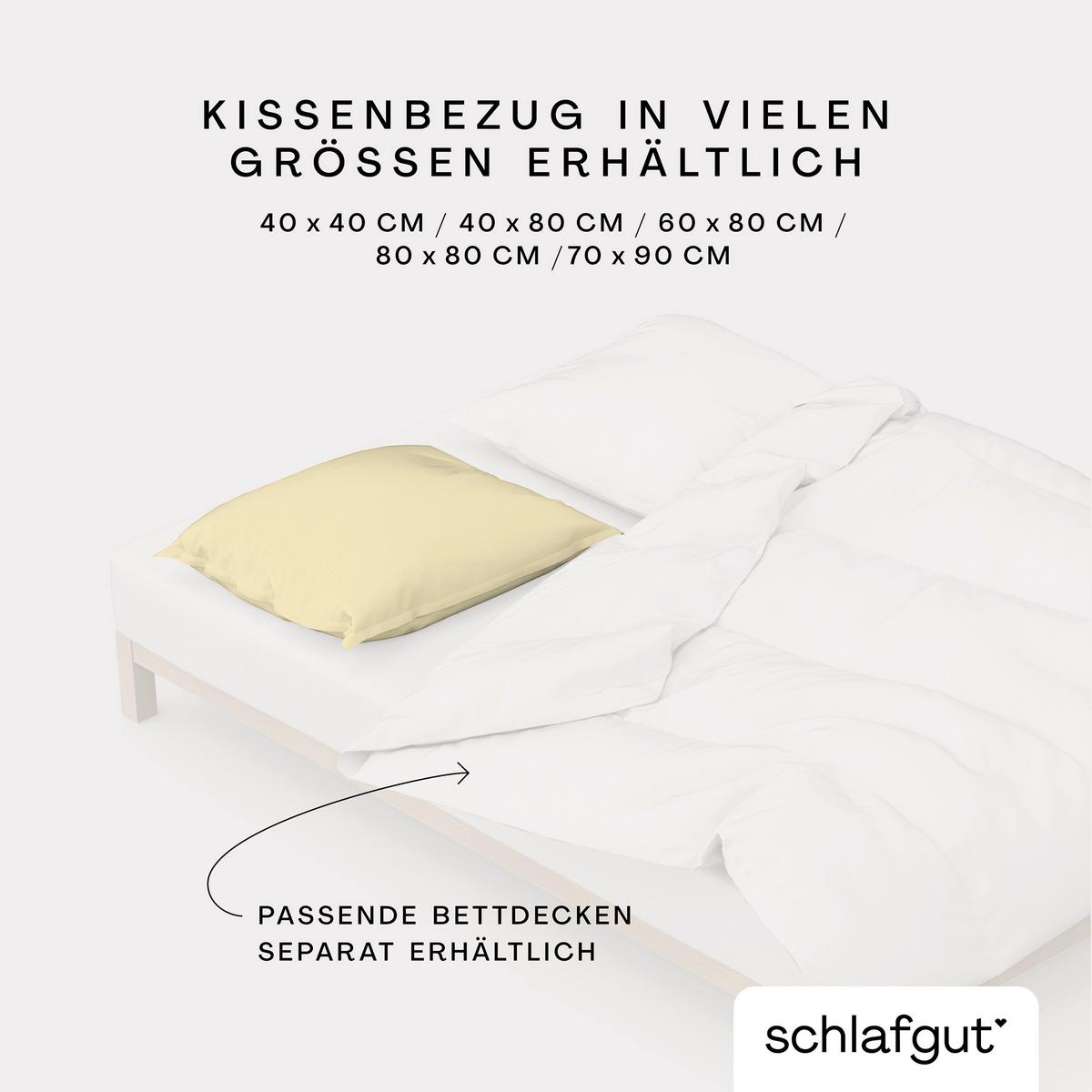 Kopfpolsterbezug Woven Satin - Gelb, Basics, Textil (40/80cm) - Schlafgut