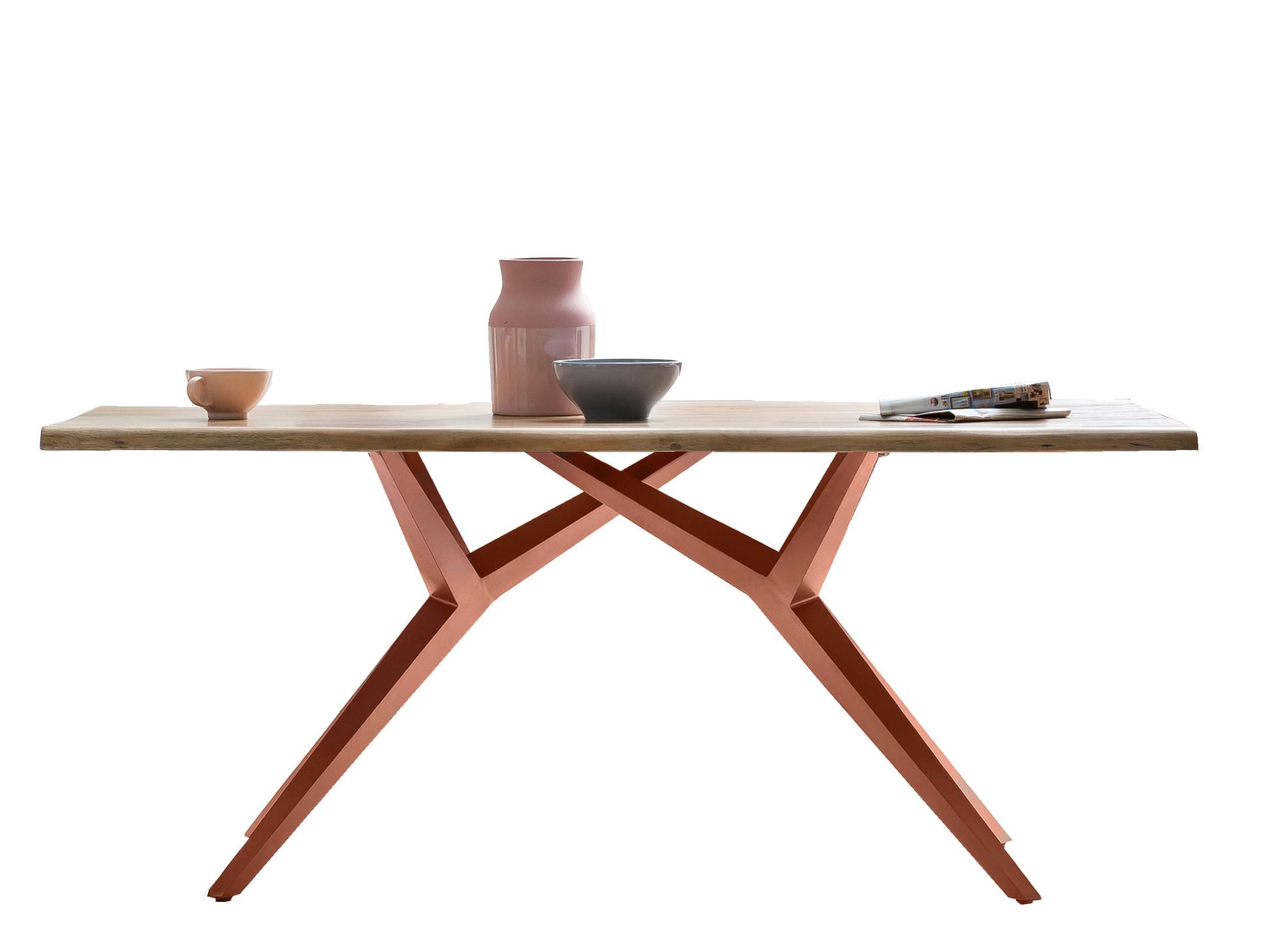 ESSTISCH Braun/Naturfarben L: 200cm - Braun/Naturfarben, MODERN, Holz/Metall (200/100/78,5cm) - MID.YOU