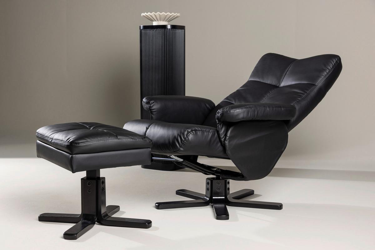 Relaxsesselset Sven - Schwarz, Design, Textil/Metall (78/101/90cm) - Livetastic