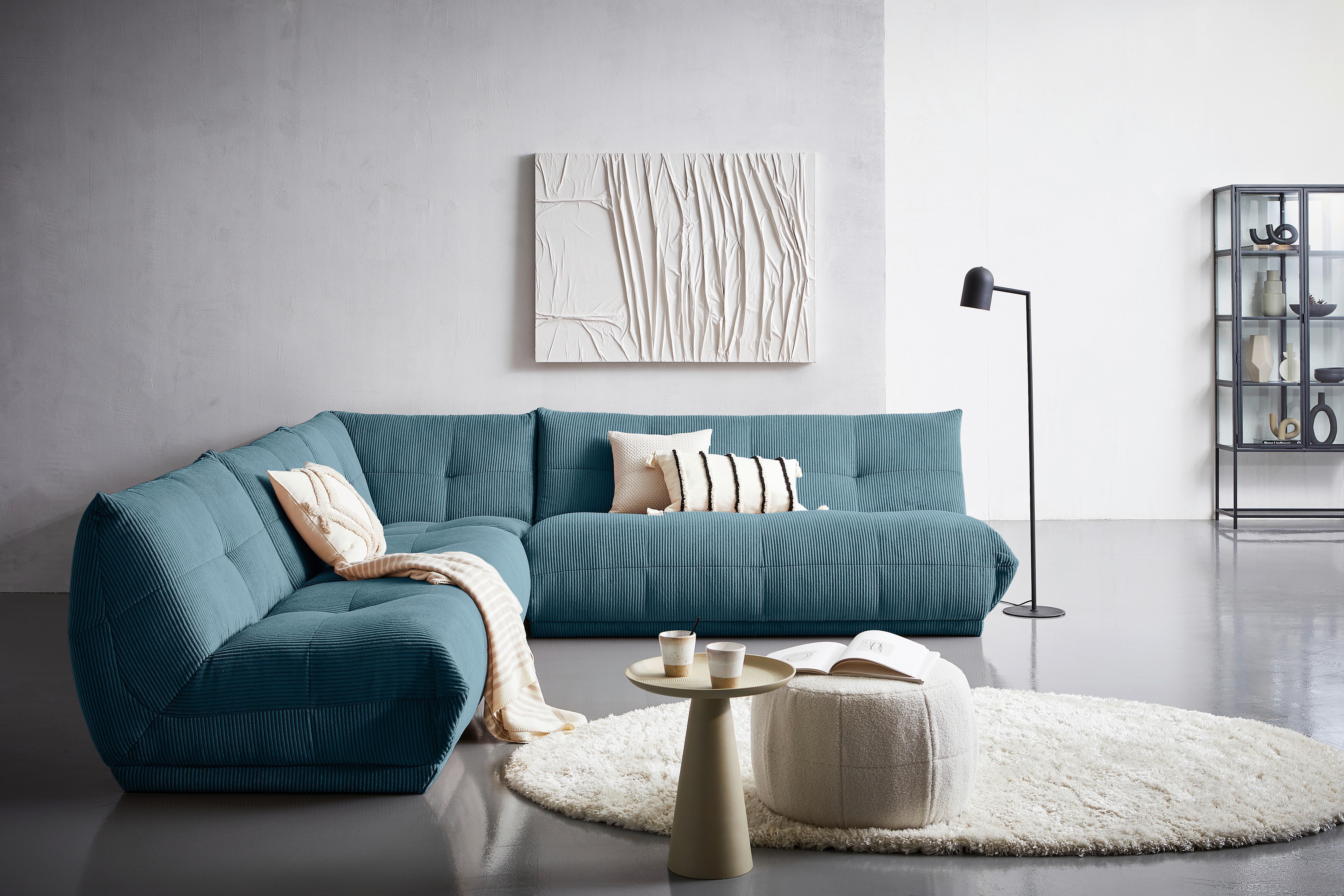 Ecksofa Giselle Petrol S: 315x285 Cm - Petrol, Trend, Textil (315/285cm) - Livetastic