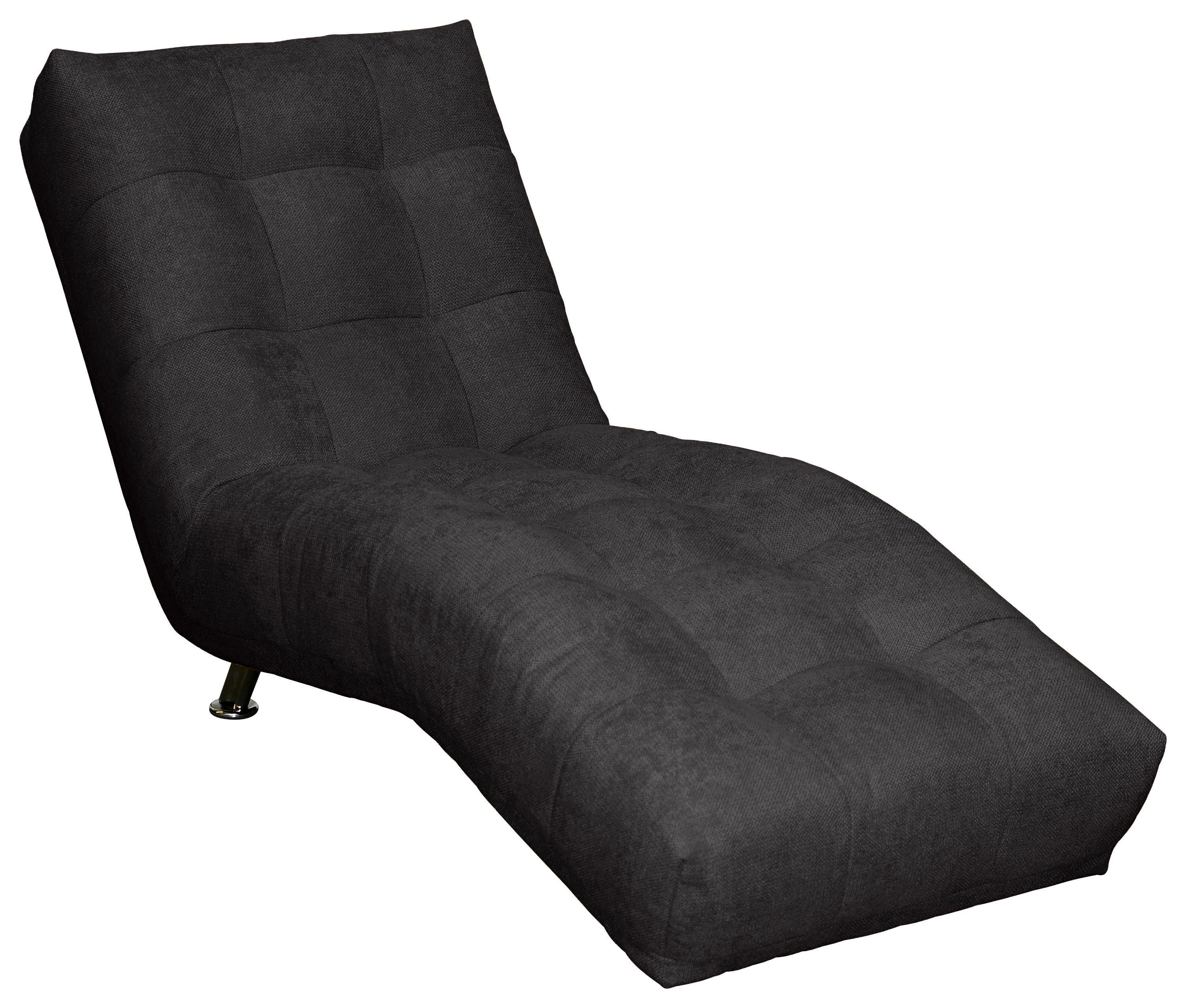 Relaxačné ležadlo Isabella, čierne - čierna/chrómová, Modern, kov/textil (68/88/164cm)