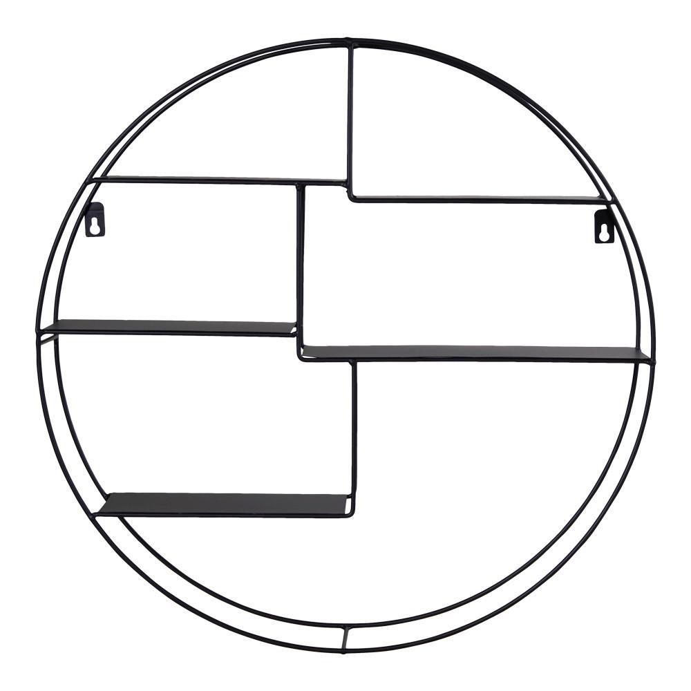 Wandregal Genk Schwarz B: 47 cm - Schwarz, Design, Metall (47/10/47cm)