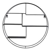 Wandregal Genk Schwarz B: 47 cm - Schwarz, Design, Metall (47/10/47cm)