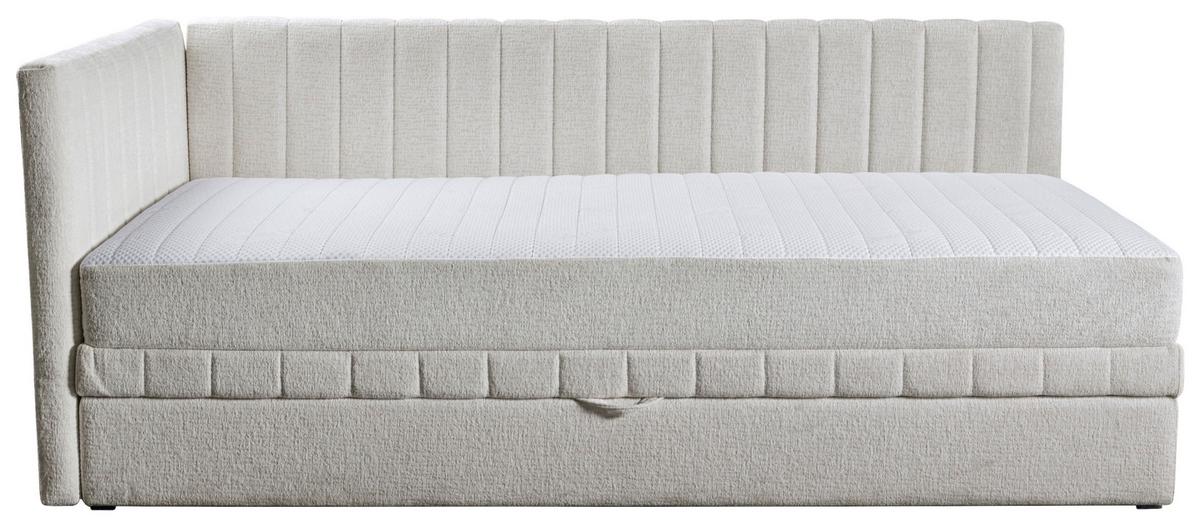 Schlafsofa Roma, Beige B: 212 Cm - Beige/Schwarz, Design, Holz/Holzwerkstoff (212/83/99cm) - MID.YOU