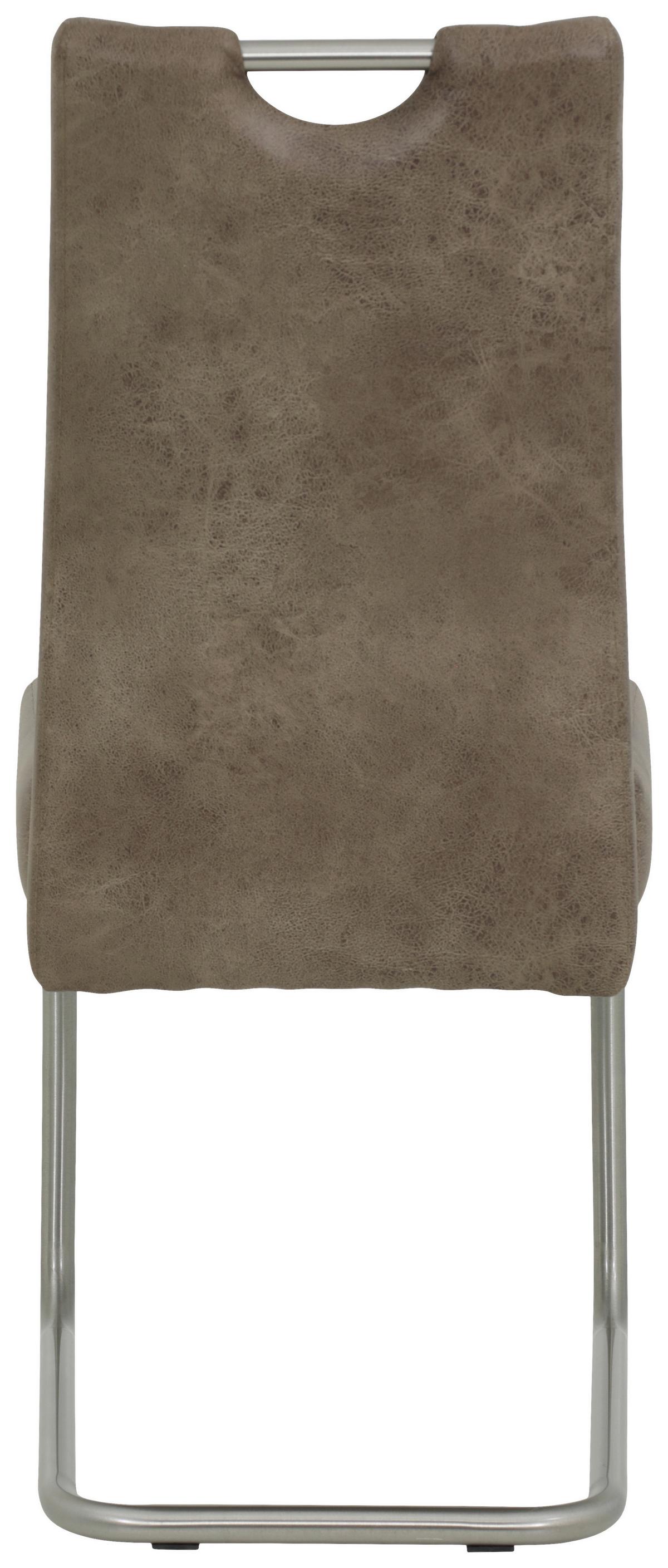 Schwingstuhl Sophia S Schlamm Gepolstert 2er-Set - Edelstahlfarben/Schlammfarben, MODERN, Textil/Metall (43/99/58cm) - MID.YOU
