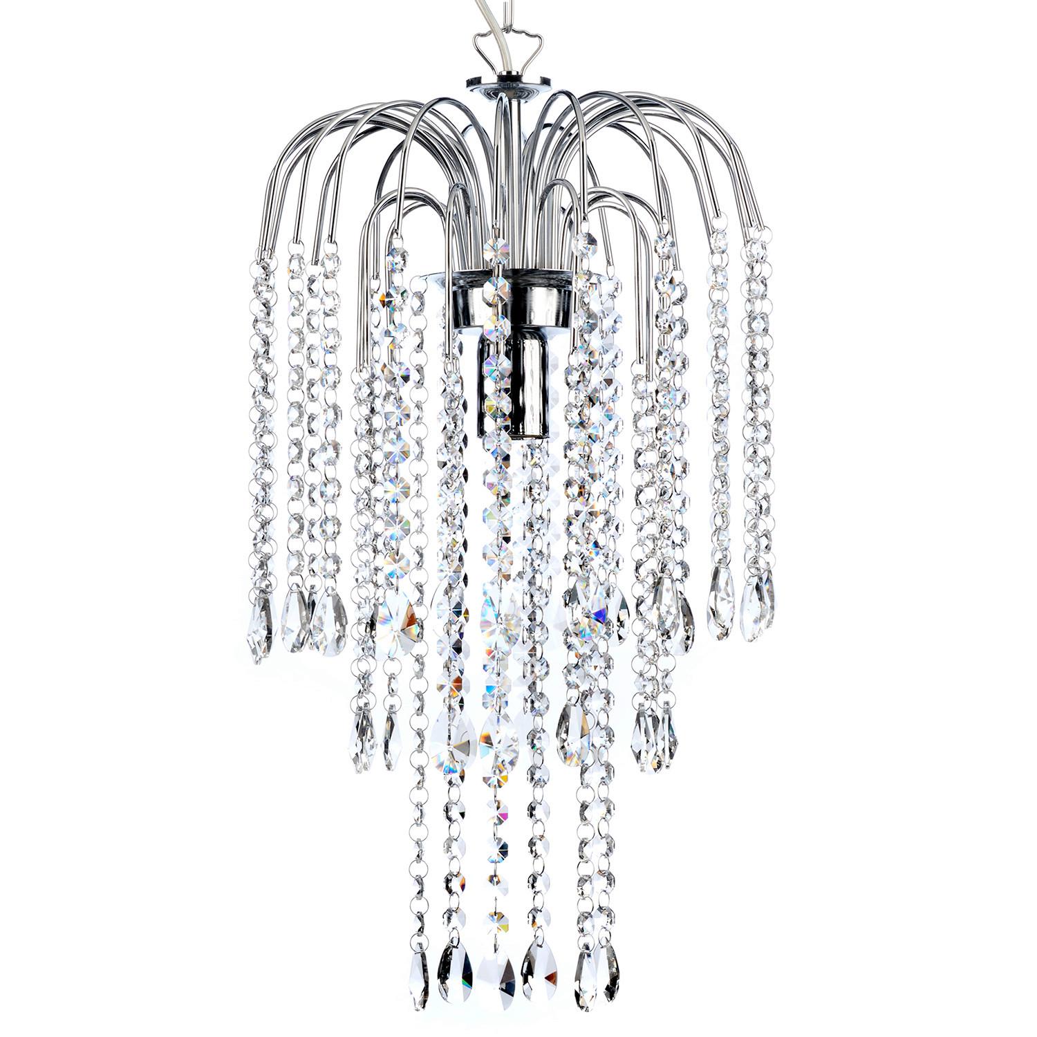 Kristall-hängeleuchte 4698/p - Chromfarben, KONVENTIONELL, Glas/Metall (30/30/100cm)