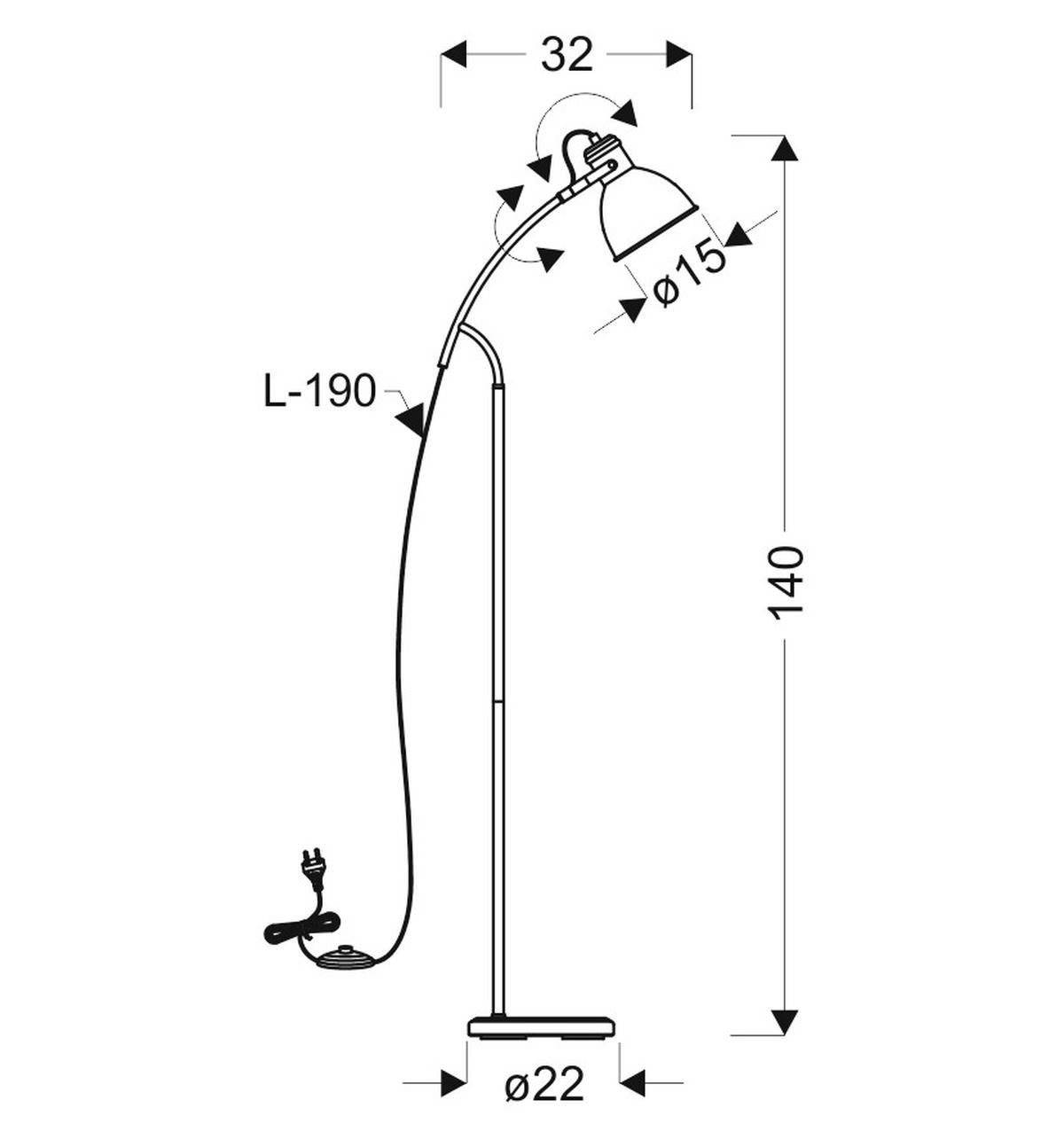 Stehleuchte 51-72108 - Basics, Metall (20/32/140cm)