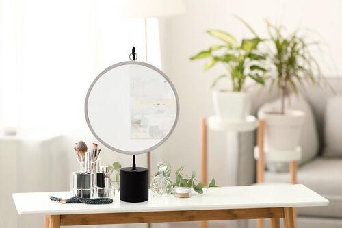 Tischspiegel Eleganca H: 75 Cm Schwarz/silberfarben - Silberfarben/Schwarz, LIFESTYLE, Glas/Metall (41/75/14cm) - Kayoom