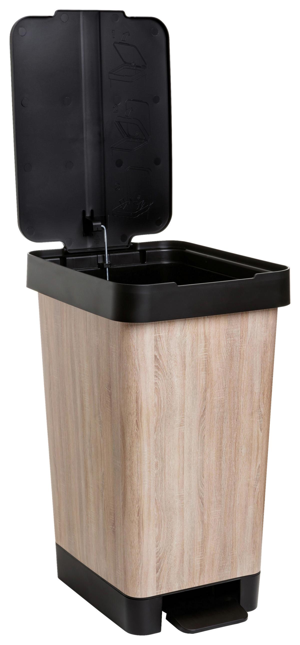 Koš s nášlapným pedálem STYLE- CA. 25L - černá/barvy třešně, Moderní, kov/plast (26/36/47cm) - Mömax