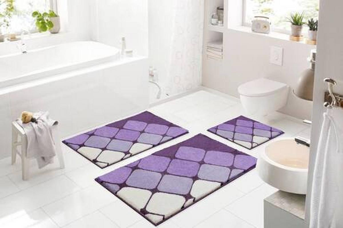 KOBERČEK DO KÚPEĽNE B4560-076001181 - lila/krémová, Basics, textil (50/60cm) - Grund