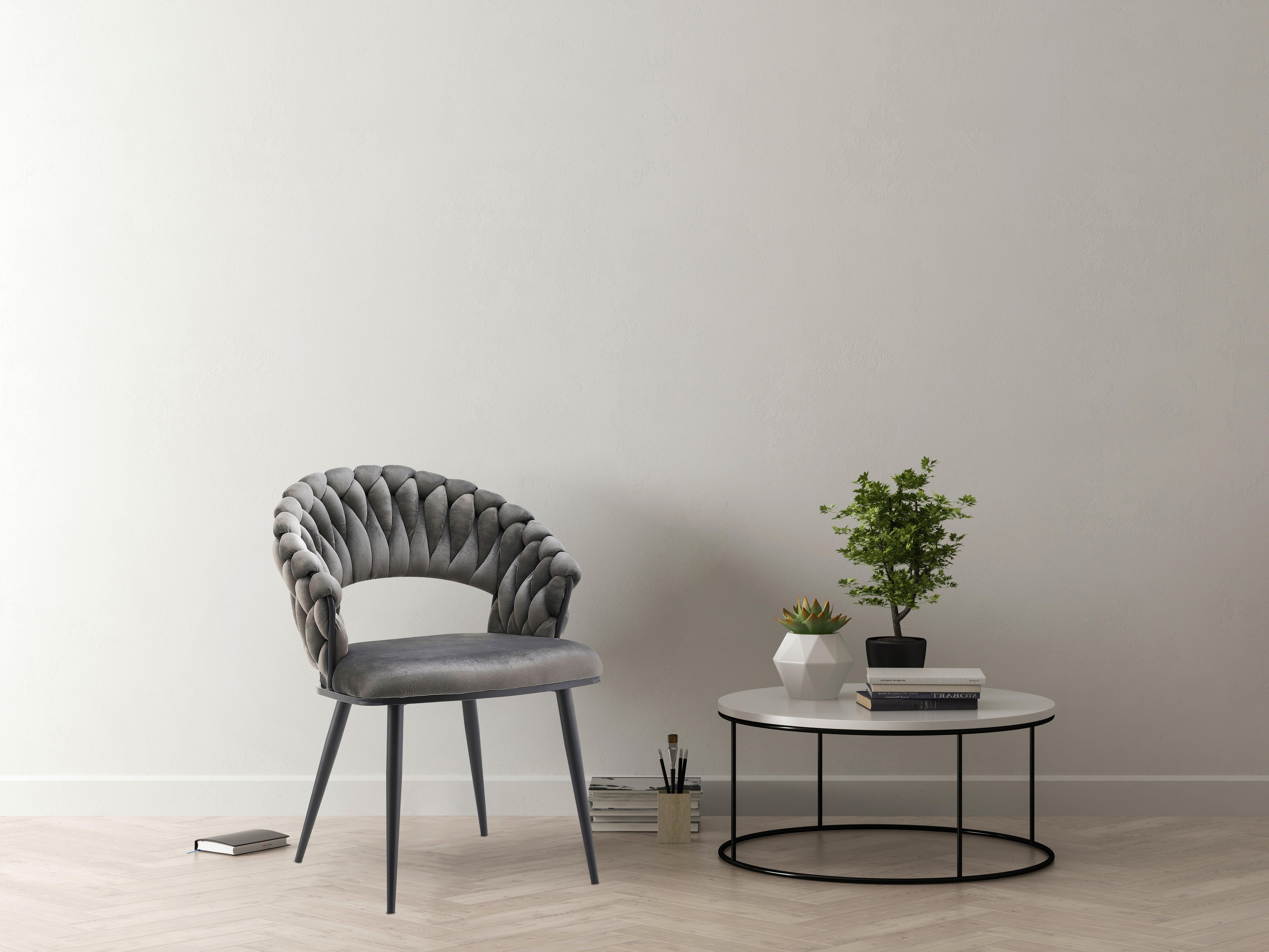 SADA ŽIDLÍ S PODRUČKAMI FINESSE 125 - šedá/černá, Design, kov/plast (61/82/60cm) - Kayoom