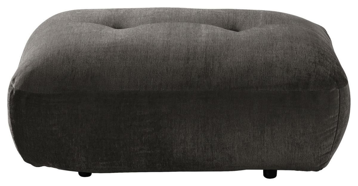 Hocker Be Fluffy - Anthrazit/Schwarz, MODERN, Textil (112/46/65cm) - Trendmanufaktur