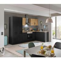 Eckküche Turin Schwarz/Eiche Dekor 300x165 cm - Schwarz/Eiche Artisan, Basics, Holzwerkstoff (300/165cm) - MID.YOU