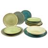 Kombiservice Porzellan 4 Personen Geschirr Set - Multicolor/Grün, Basics, Keramik - Creatable