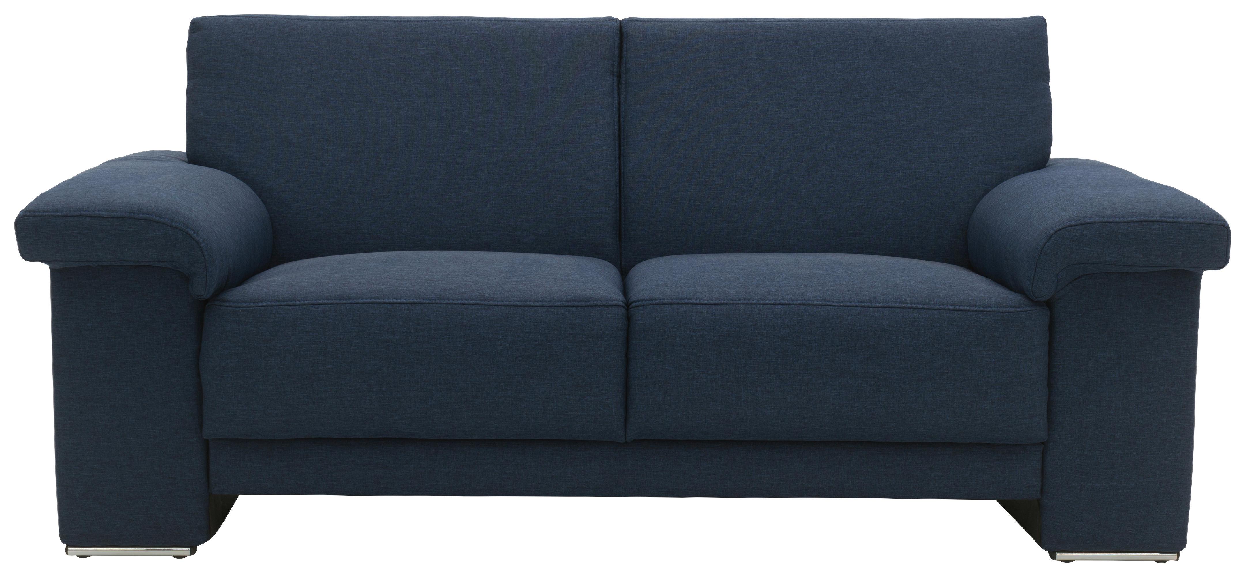 2-Sitzer-Sofa Arizona Dunkelblau - Chromfarben/Dunkelblau, KONVENTIONELL, Textil (185/84/91cm) - MID.YOU