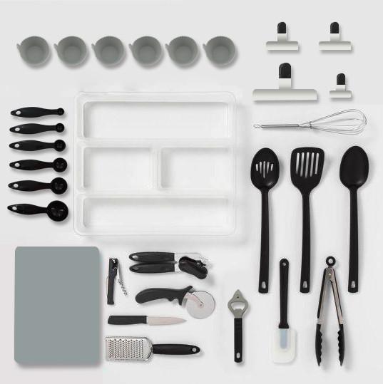 Küchenhelferset Solea - Schwarz, Basics, Kunststoff/Metall - Luca Bessoni