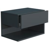 Nachtkästchen Usal XL B: 45 cm Anthrazit - Anthrazit, MODERN, Holzwerkstoff (45/30/32cm) - Livetastic