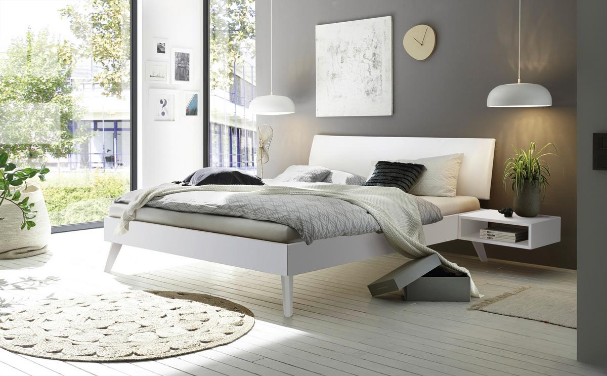 Nachttisch Akai, Weiß B: 50 Cm - Weiß, Design, Holz (50/16/41cm) - Hasena