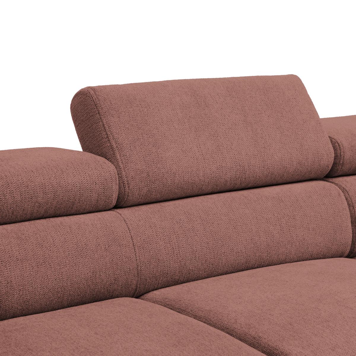 Rohová sedačka RAVEN, pravá, korálová - černá/korály, Moderní, kov/textil (257/76-92/96cm) - Mömax