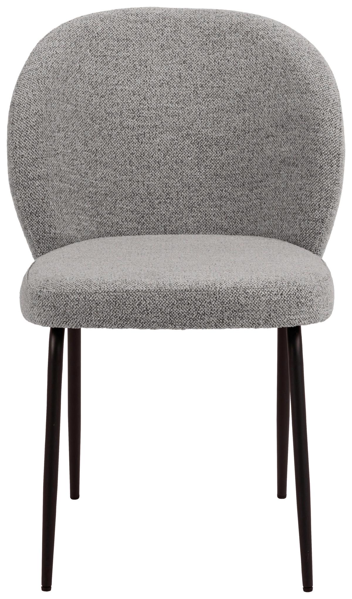 Esszimmerstuhl Patricia Grau - Schwarz/Grau, MODERN, Textil/Metall (52/82/57,5cm) - MID.YOU