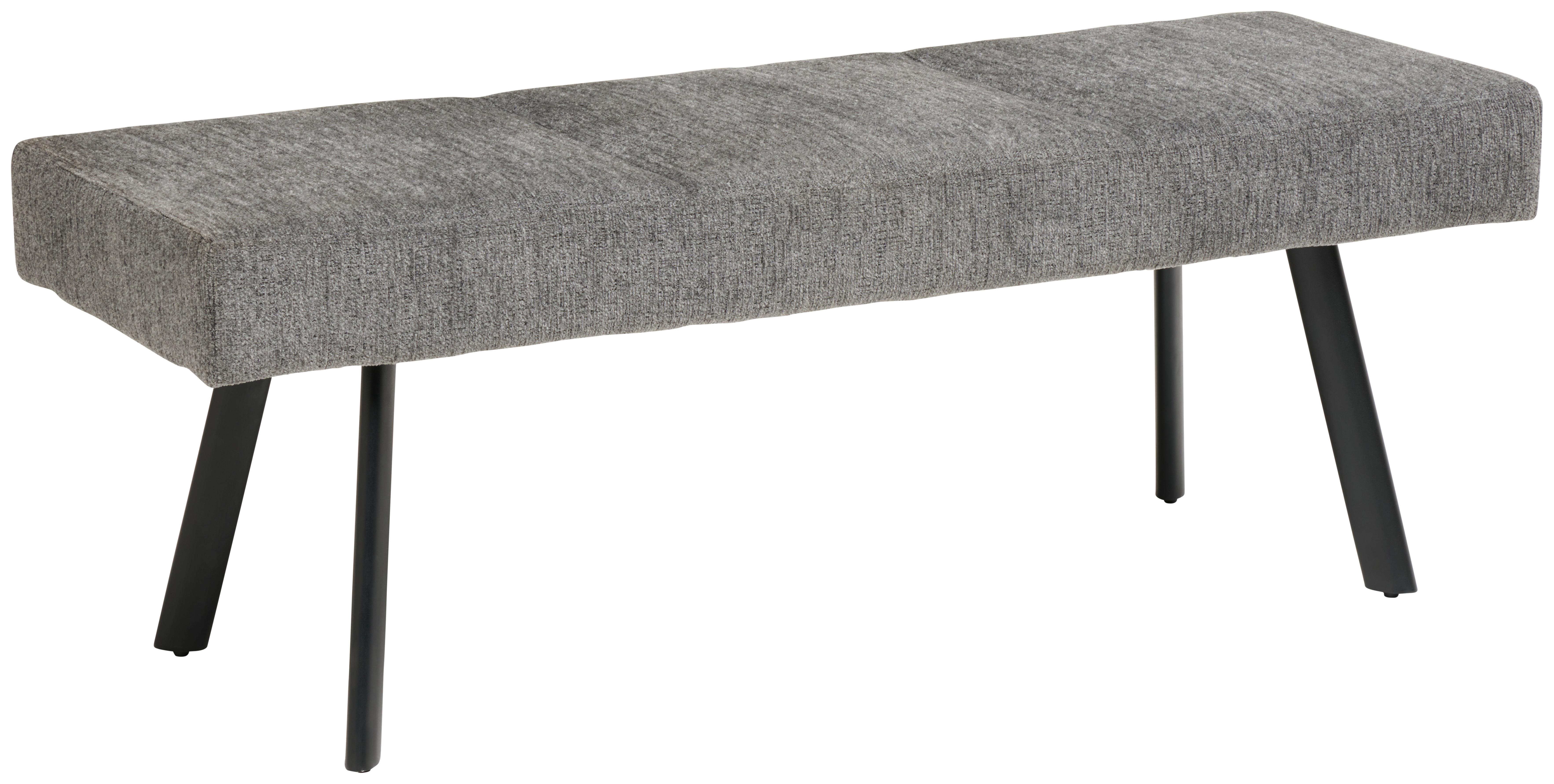 Sitzbank Paros Ohne Lehne Anthrazit, B: 140 Cm - Anthrazit/Schwarz, KONVENTIONELL, Textil/Metall (140/49/47cm) - MID.YOU
