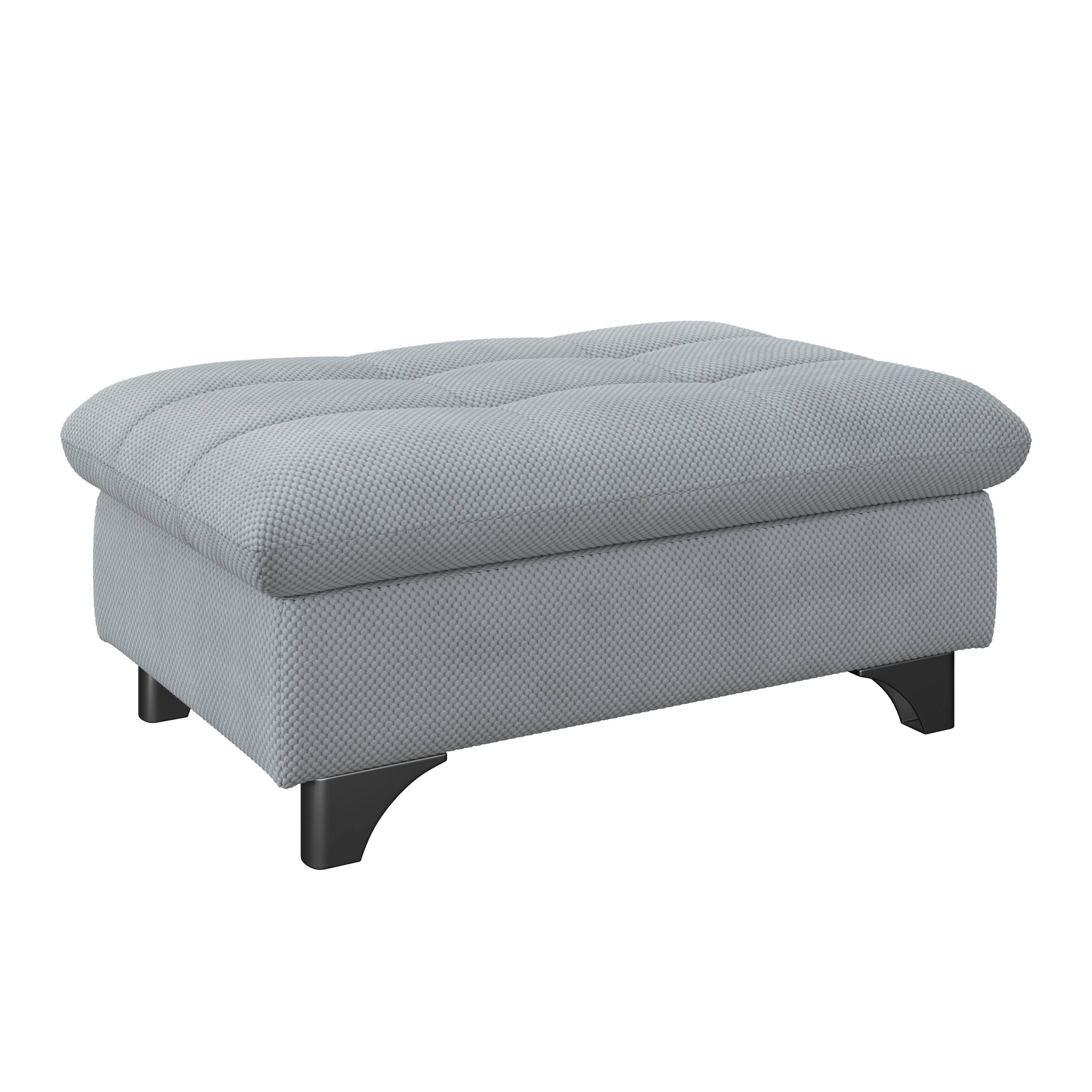 Hocker Gemini Grau, B: 108cm - Chromfarben/Grau, KONVENTIONELL, Textil (108/46/108cm)