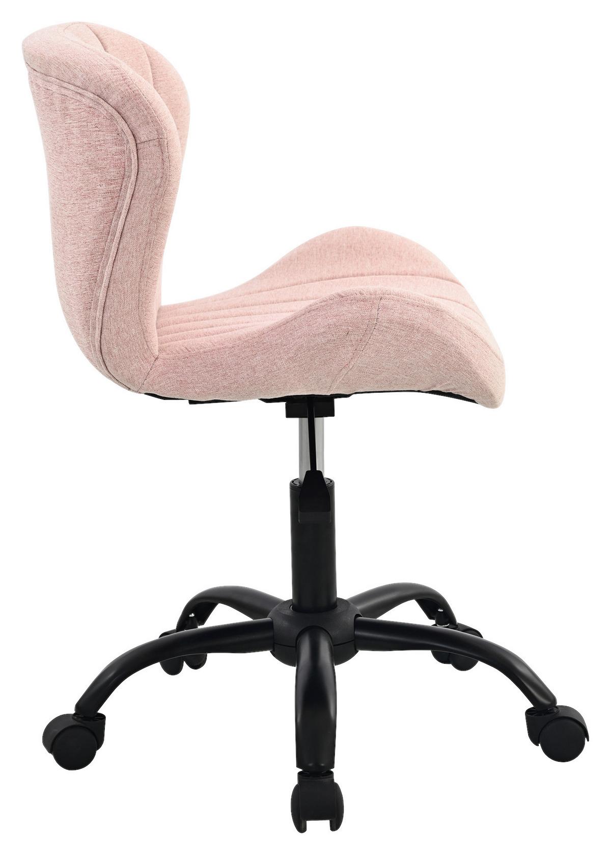 Drehstuhl Klara Schwarz/Pink B: 58 cm - Pink/Schwarz, Trend, Textil/Metall (58/84/56cm)