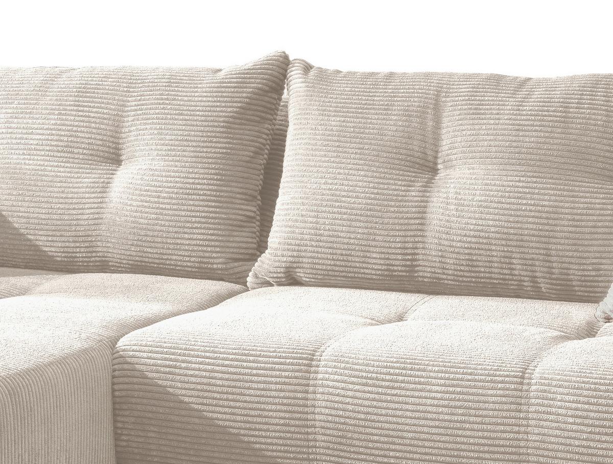 Ecksofa Mit Liegefunktion Restato Beige Cord - Beige/Schwarz, MODERN, Holz/Textil (177/246cm) - MID.YOU