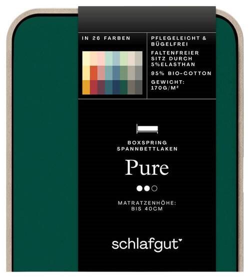 Boxspring-spannleintuch Pure Boxspring - Dunkelgrün, Basics, Textil (140-160/200-220cm) - Schlafgut