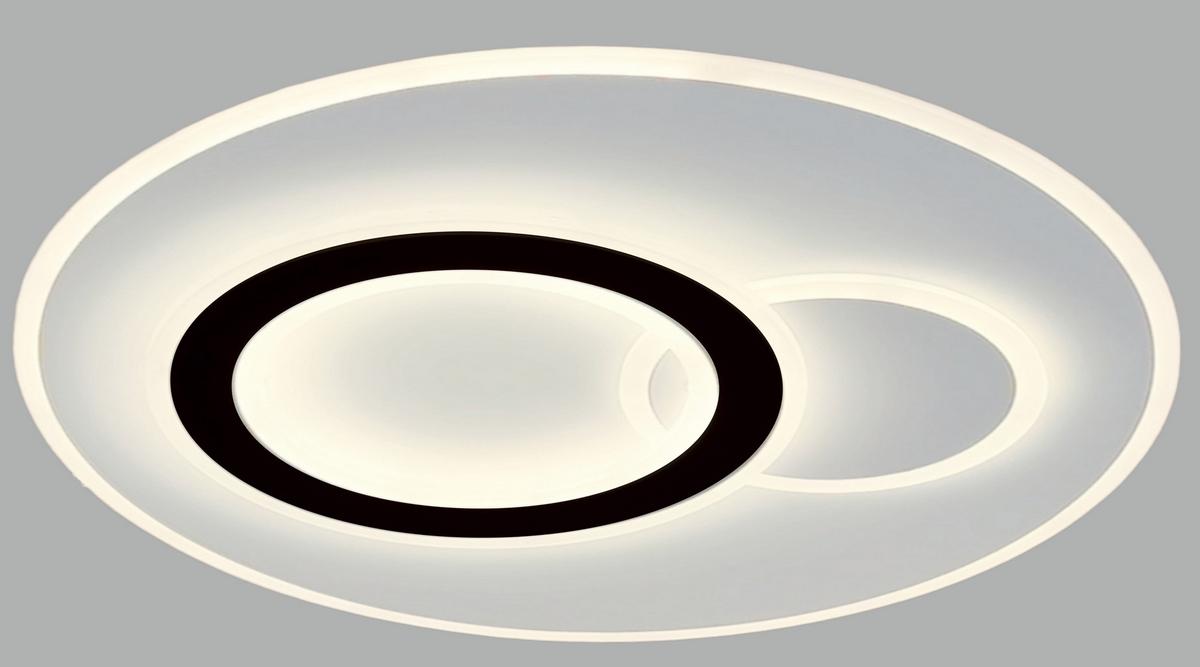 LED-Deckenleuchte Coralie - Opal/Schwarz, Basics, Kunststoff/Metall (46/6cm) - Luca Bessoni