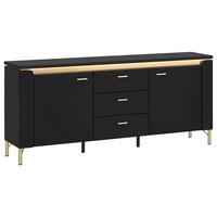TV-Element Norica Goldfarben/Schwarz B: 155,3 cm - Goldfarben/Schwarz, Trend, Holzwerkstoff (155,3/70/40cm) - Sonnhaus