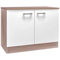 Drezová skrinka LEXA - biela/hliníková, Modern, kompozitné drevo/plast (100/85/60cm) - Based