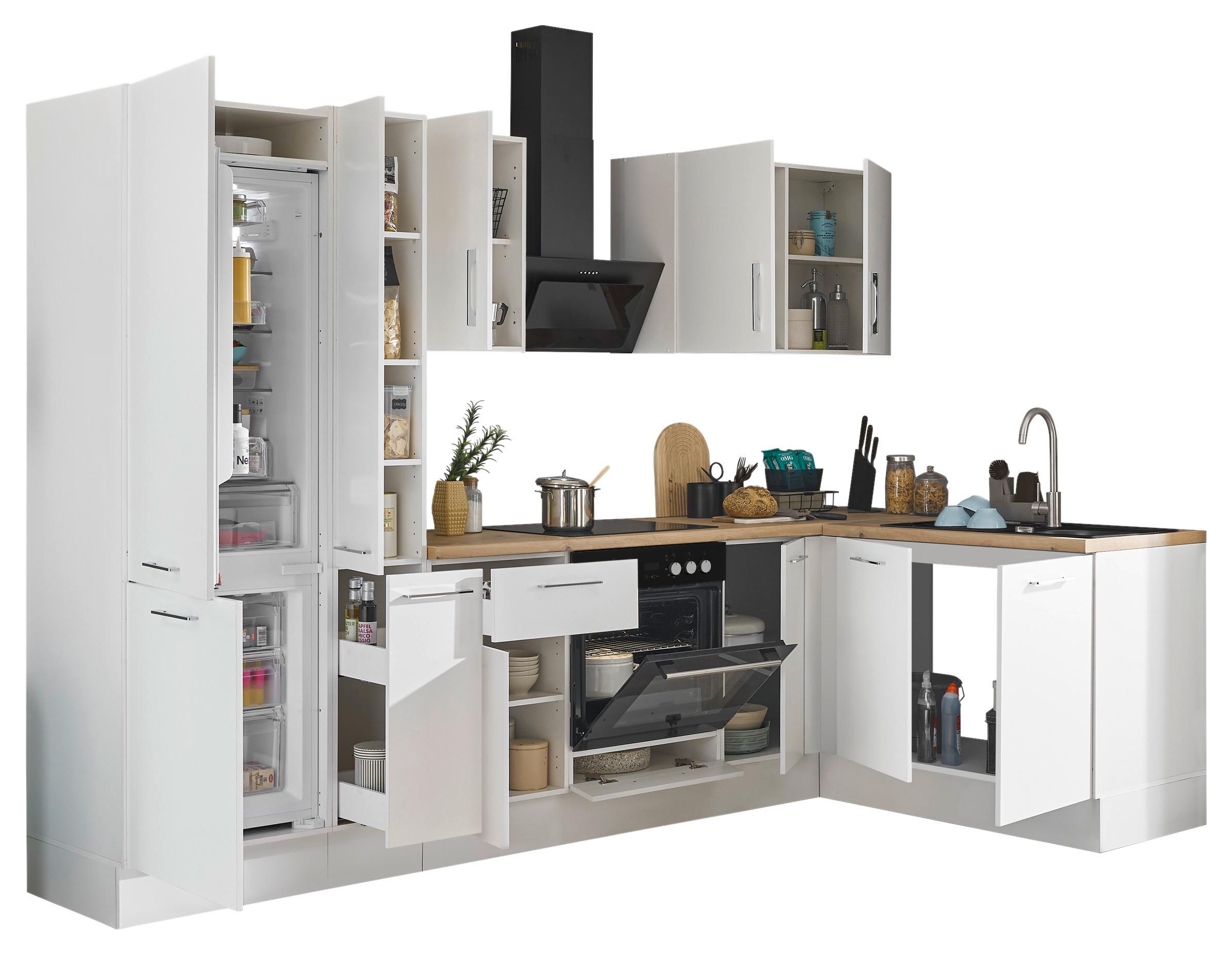 Eckküche Turin Weiß/eiche Dekor 300x165 Cm - Weiß/Eiche Artisan, Basics, Holzwerkstoff (300/165cm) - MID.YOU