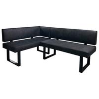 Eckbank Vancouver Anthrazit, Schwarz 125x181 cm - Anthrazit/Schwarz, Design, Textil/Metall (125/181,5cm) - MID.YOU